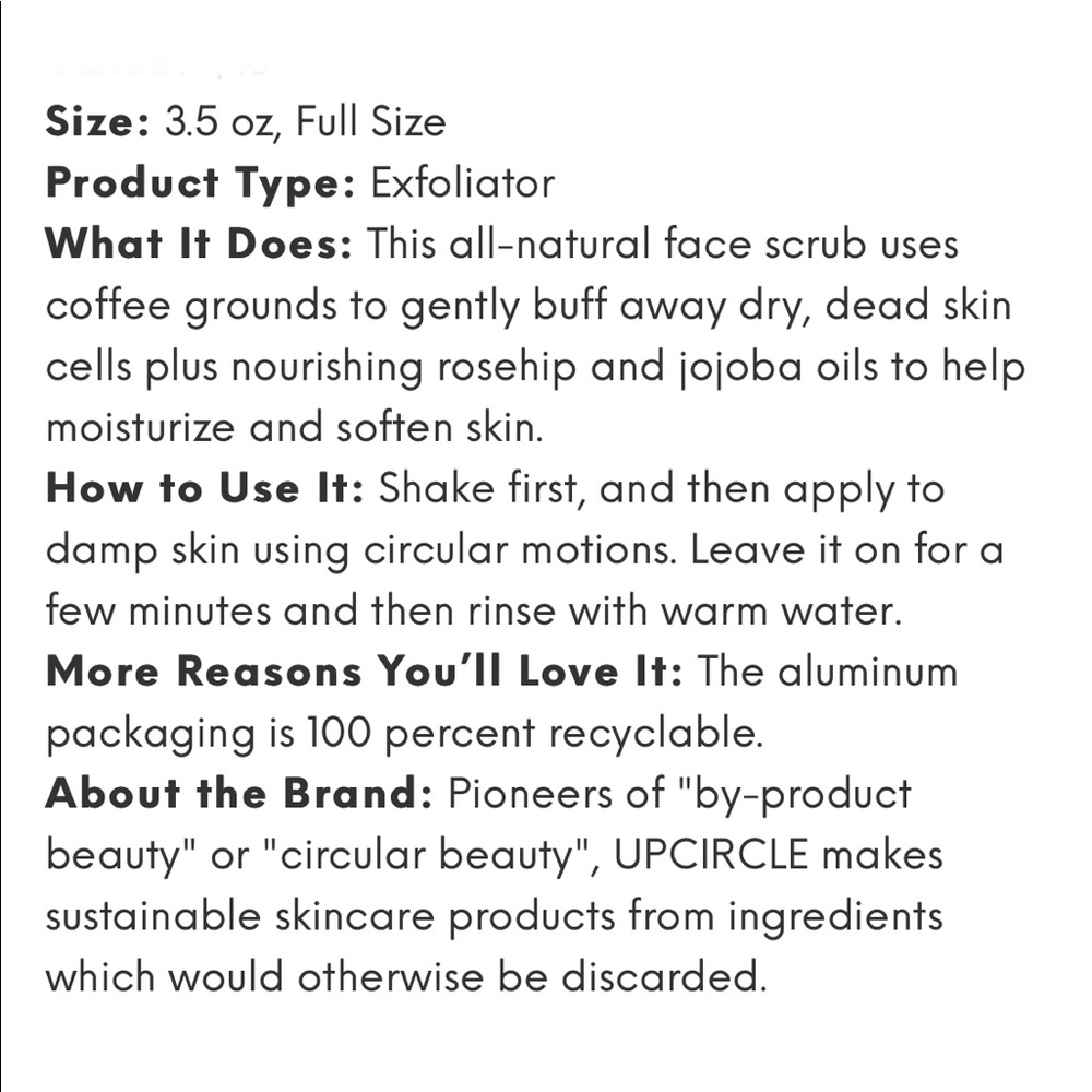 Upcircle Beauty Coffee Ground Face Scrub - Picture 2 of 5